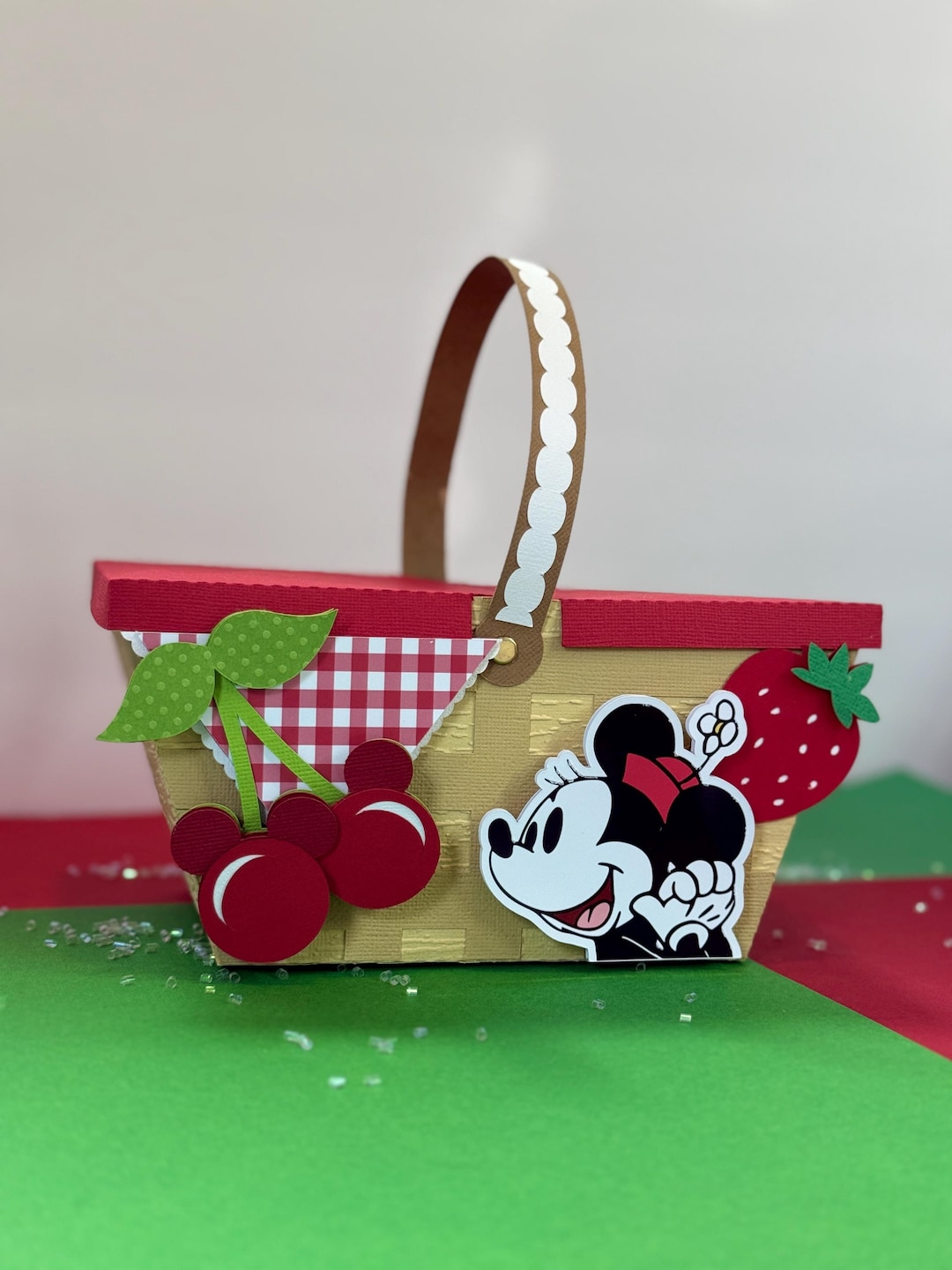 Minnie Mouse Picnic Basket Party Favor | Summer Cherry Strawberry Treat ...