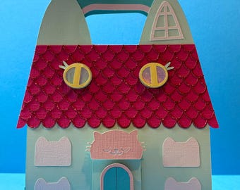Boîte à friandises inspirée d'une maison de poupée de Gabby • Boîte d'activités et de bonbons • Pages à colorier incluses • Cadeau d'anniversaire