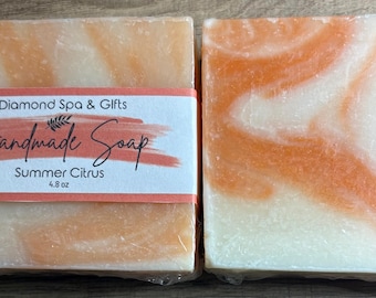 Jabón artesanal de cítricos de verano: pastilla vegana natural