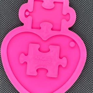 puzzle and heart silicone resin or soap mold