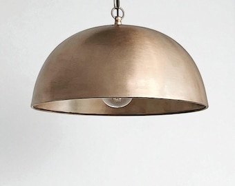 Lámpara colgante de cúpula de latón de gran tamaño en bronce: lámpara de techo de gran tamaño para la iluminación de la isla de la cocina