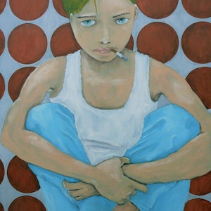 Androgynous oil painting