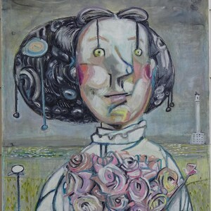 Abstract GIRL with FLOWERS