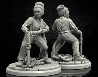 Fisherwoman Investigator Lovecraft Tabletop Resin Miniature - Twilight of The Cursed Moon by Adaevy Creations