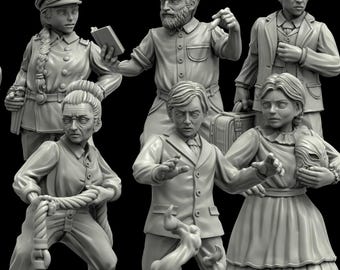 Full Investigator Set Lovecraft Tabletop Resin Miniature - Twilight of The Cursed Moon by Adaevy Creations