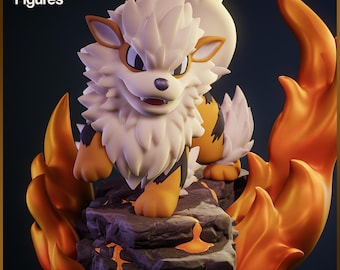 Kit de modelo de resina de Chibi Arcane Fire Dog - Pocket Monsters / SIN PINTAR / Figuras NomNom