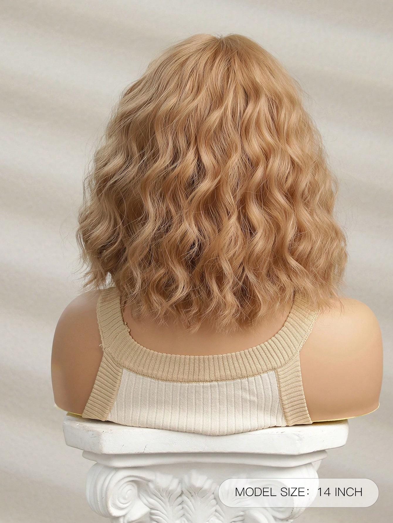 14 Inch Short Curly Blonde Wigs, Blonde Wigs, Woman Blonde 