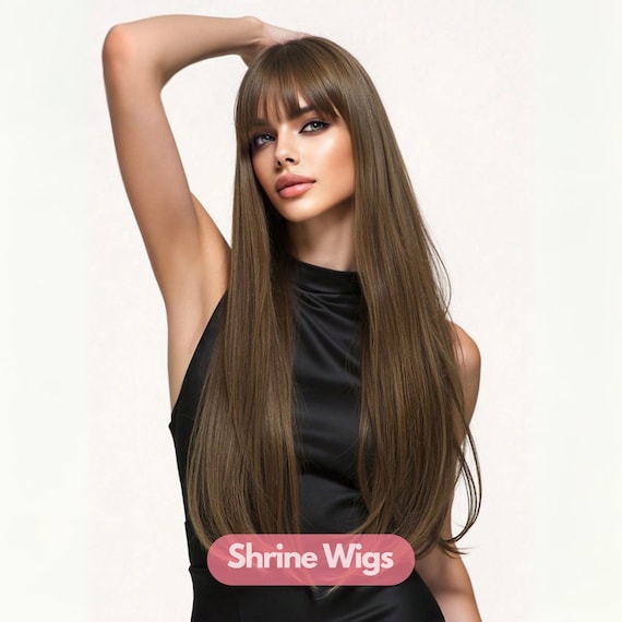 Long Women Brown Straight Synthetic Hair Full Wig Long Blonde Brown Wig for Women Natural Straight Cosplay  main image 3