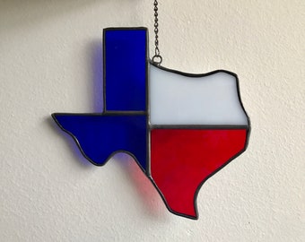 Texana State of Texas Suncatcher Red White and Blue