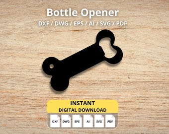 Bone Bottle Opener Cut Files: CNC Laser Plasma Waterjet (Digital Download)