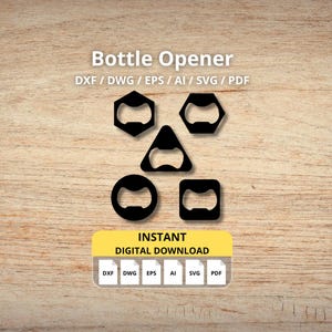 CNC 対応ボトルオープナーカットファイル: レーザー、プラズマ、ウォータージェット (デジタルダウンロード)