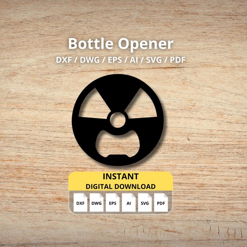 Radioactive Sign Bottle Opener Drawing | Plasma, Laser Cut Files | DXF ...