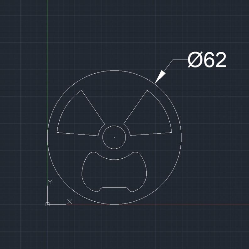 Radioactive Sign Bottle Opener Drawing | Plasma, Laser Cut Files | DXF ...