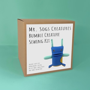 Bumble Creature Plush Sewing Kit - Blue - DIY | Learn to Sew