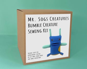 Bumble Creature Plush Sewing Kit - Blue - DIY | Learn to Sew