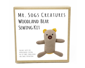 Woodland Bear Plush Toy Sewing DIY Kit