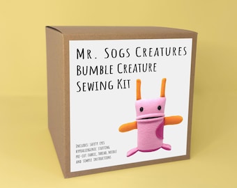 Bumble Creature Plush Sewing Kit - Pink - DIY | Learn to Sew