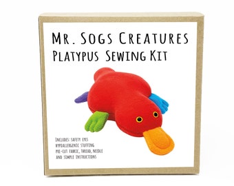 Rainbow Platypus Plush Toy Sewing DIY Kit