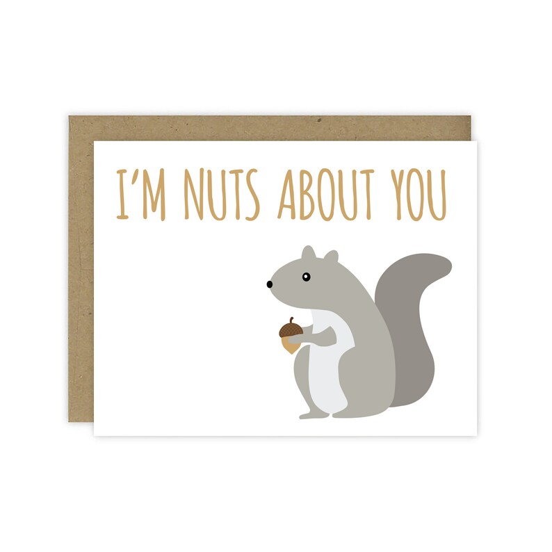 I'm Nuts About You Card Blank Inside | Etsy