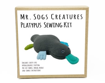 Gray Platypus Stuffed Animal Sewing DIY Kit