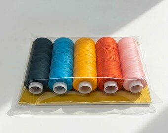 Sunrise Thread Set | 5‑Color Polyester Sewing Pack | 250 Yards Each