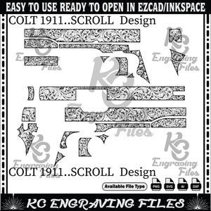 COLT 1911 SCROLL  DESIGN  svg
