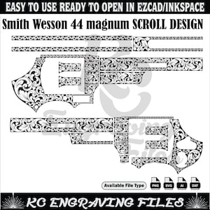 Smith Wesson 44 magnum SCROLL  svg lasercut,laserengraving,fiberlaser,engravingfiles,laserpattern,engravingdesign,engravingpattern,metalart
