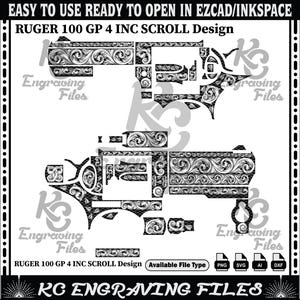 RUGER 100 GP4INC SCROLL DESIGN  svg