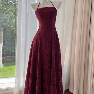 Oxblood Evening Gown - Etsy Canada