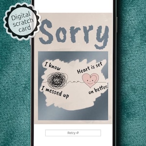 Messed up Sorry Card Digital Apology Gift Tag Scratch Off