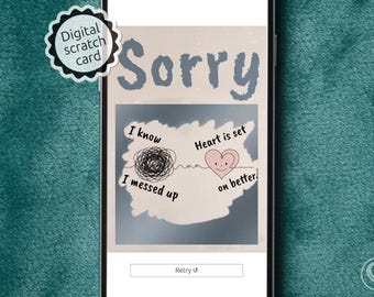 Messed up Sorry Card Digital Apology Gift Tag Scratch Off