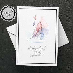 Sympathy Card RIP Loss of Loved One Bereavement Card Thinking of You Card Grief Card Memorial Card Funeral Card Printable Condolence Card