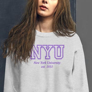 College NYU Embroidered Sweatshirt for Women – Cozy, Trendy College Style - NYU Sweatshirt
