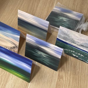 Blanco notitiekaarten met unieke originele schilderijen van Lake Michigan