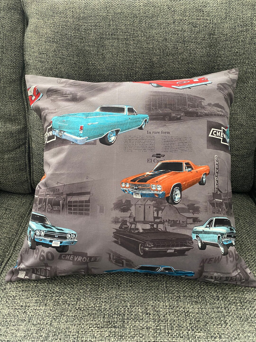 Classic Vintage Car Pillow Cover Etsy