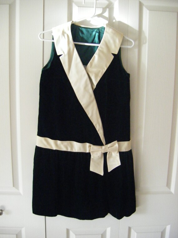 60's Mod Green Velvet Dress Joseph Ribkoff