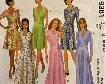 McCall’s 9361 Misses’ Wrap Dress Vintage UNCUT