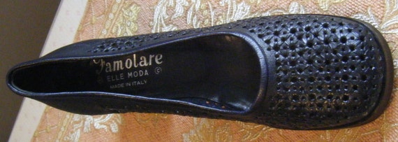 Vintage Navy Shoes Famolare Italian Leather 9 AAA - image 2