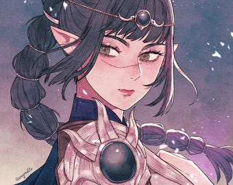 Shadowheart BG3 Art Print // 8x8