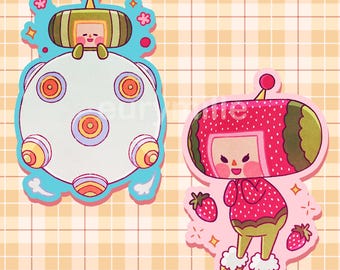 Katamari Damacy Prince & Ichigo Vinyl Stickers // 3 inch