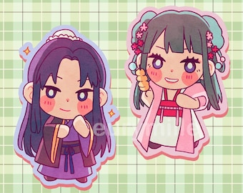Pegatinas de vinilo de Jinshi y Maomao Apothecary Diaries // 7,6 cm