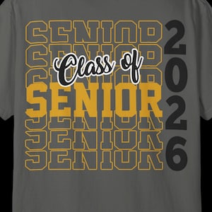 Class of 2026 Senior Comfort Colors T-Shirt: Front & Back Print