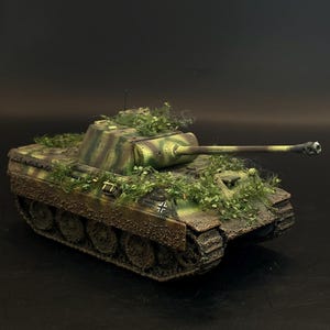 Panzer V Ausf. A &#39;Panther&#39; with Zimmerit 1:56 scale. Plastic professional painted model. Bolt Action, Achtung Panzer!