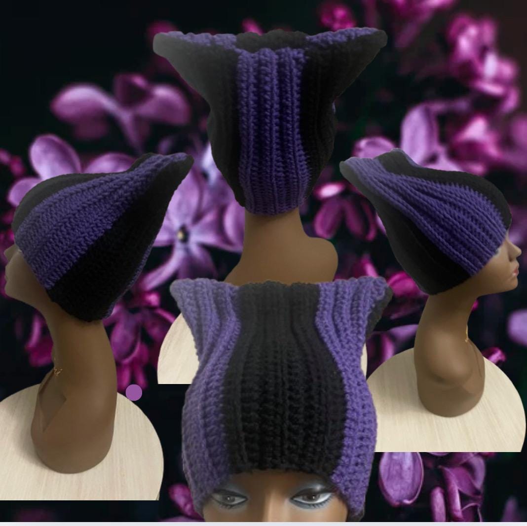 Crochet Cat Ear Ruffle Hat - Etsy display picture 1