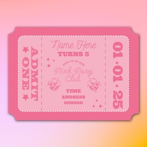 Pink Pony Club Invitation Template