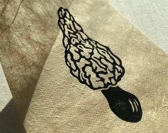 A True Morel | Handprinted Linocut | Original Print