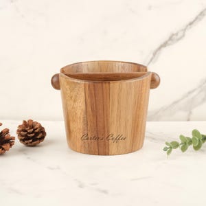 Personalised Coffee Knock Box | Custom Text | Unique Gift for Coffee Lovers | Barista Knock Box Customisable Grinds Storage