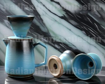 Ceramic Coffee dripper set,Coffee Jug,Blue Ceramic Pour Over Coffee Server with Dripper ,Pour Over Coffee Maker Set,Coffee Dripper Gift Set