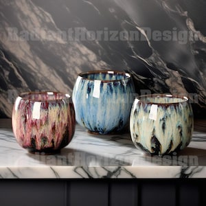 Ceramic Espresso Cups Set, Japanese Tea Cups Set, Ceramic Coffee Cups, Kitchen Decor, Wedding Favor Gift, MiniMalist Nordic Gifts For Her