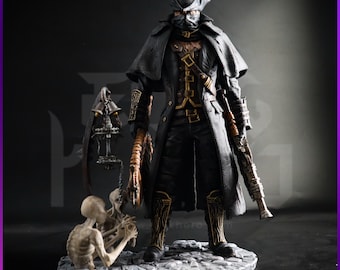 Bloodborne -  The Hunter Figure | 14K 3d printed Model | Full Painted | Handmade Gift | BLOODBORNE Statue |